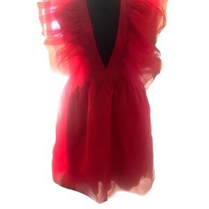 Chic Red Ruffled Dress